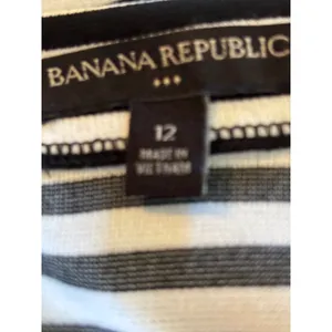 Banana Republic Womens Black White Striped Pencil Skirt Size 12 Stretch Knit thumbnail 5