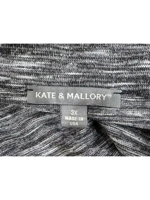 Kate & Mallory Gray Heathered Knit Drop Shoulder Tie Poncho Top Plus Size 3X thumbnail 7