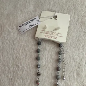 Pomina Gray Beaded Necklace with Medallion thumbnail 6