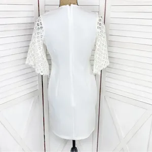 Alexia Admor Lace‎ Front Bell Sleeve Sheath Dress Small Ivory White Half Sleeve thumbnail 4