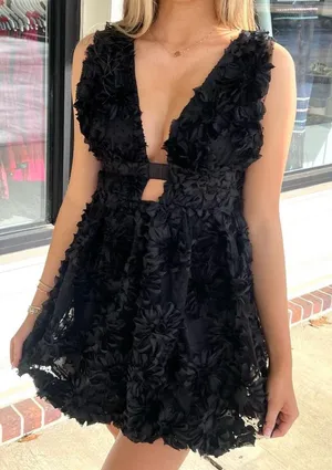 Black Mini Dress Size M thumbnail 1