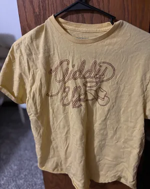 American Highway Yellow “Giddy Up” Western Graphic Cropped Tee thumbnail 2