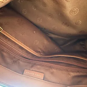 Tory Burch Cognac Leather Tote with Gold Logo thumbnail 6
