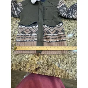 We The Free Fairisle Bomber Jacket Size XS Wool Cotton Utility thumbnail 10