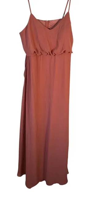 Birdy Grey Terracotta Maxi Bridesmaid Dress Womens 1X Formal Chiffon Classic thumbnail 1