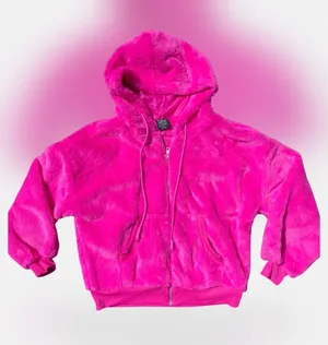 💕NWOT FCT With Love Size Small Hot Pink Faux Fur Hooded Jacket 💕 thumbnail 1