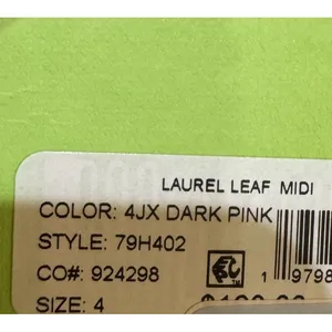 Sam Edelman Laurel Leaf Embroidered Mesh Midi Dress Size 4 Pink Magenta thumbnail 9