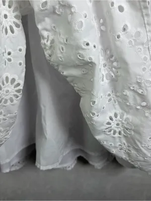 Time and Tru Women’s White Eyelet Embroidered Tiered Midi Dress Sz XXL 20 Boho thumbnail 4