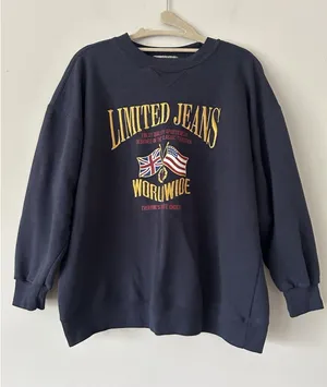 Vintage 90s Limited Jeans Worldwide Crewneck Sweatshirt Size Small thumbnail 1