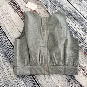 ACHRO NWT Gray Pinstripe Sleeveless Women's Top thumbnail 9