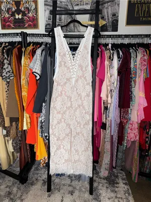 The Jetset Diaries Golden Rose White Lace Maxi Dress Womens Small New NWT thumbnail 10