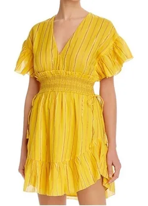 SAYLOR Metallic Stripe Smocked Waist Sundress Medium thumbnail 1