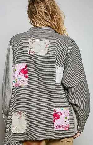 POL Patchwork Button Flannel thumbnail 4