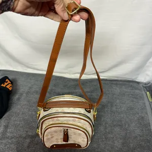 Elegant Tan and Cream Backpack Brown thumbnail 12