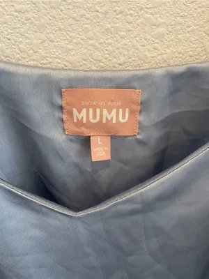 Show Me Your Mumu Dalia Maxi Dress size Large L Steel Blue NWOT thumbnail 5