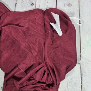 Cynthia & Sahar‎ *Flawed* Mermaid Dress with Slight Train in Cabernet CS108 XL thumbnail 8