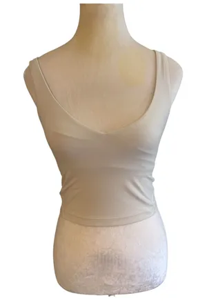 Lululemon Align Tank Top Women 4 White Opal Yoga Athletic Nulu Bra‎ Cropped thumbnail 1