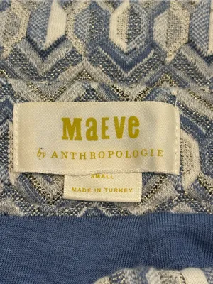 Maeve by Anthropologie Blue and Cream Geometric Knit Pencil Skirt Size Small thumbnail 5