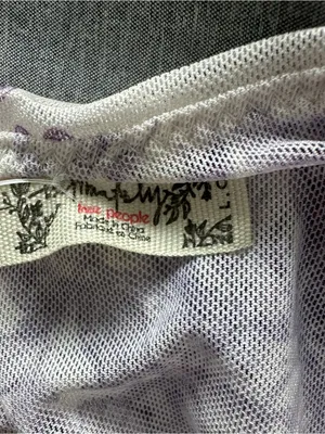 Free People Intimately Ivory Purple Floral Mesh Corset Bodysuit Size Large NWT thumbnail 6