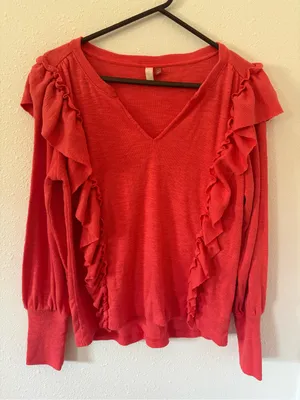 Pilcro Women’s Ruffle Long Sleeve Top thumbnail 1