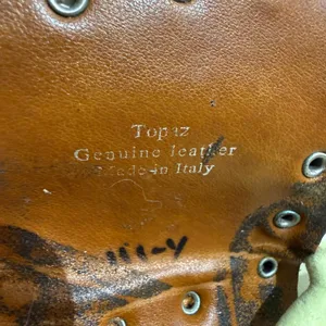 Topaz Brown Genuine Leather Studded Made in Italy Vintage Belt thumbnail 7