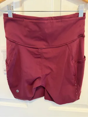 Lululemon Fast and Free High-Rise Short 6" *Pockets Burgundy bay Size 8 thumbnail 2