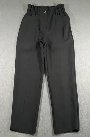 Wilfred‎ Pants Womens 0 Black Paperbag Waist Crepe Crop Elastic Waist Pockets thumbnail 1