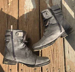 Breckelle's Gray Moto Boots thumbnail 1
