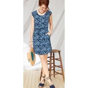 ✨Cabi Java Sz Small Dress Drawstring Blue Floral✨ thumbnail 3