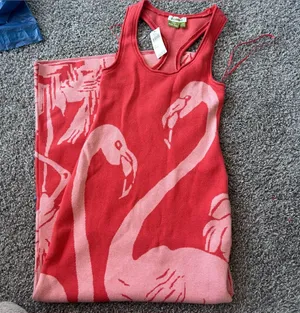 Anthropologie Pink Knit Flamingo Maxi Dress thumbnail 1