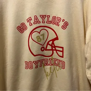 Taylor Swift Go Boyfriend Travis Kelce Football Crewneck Sweatshirt thumbnail 4