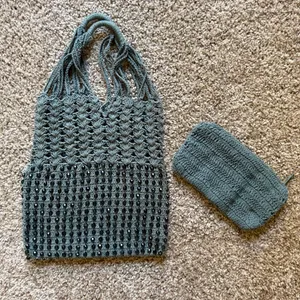 Free People Beaded Wonder Clutch w/Removable Pouch NWOT Emerald Green thumbnail 2