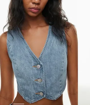 Aritzia The '90s Mia Cropped Denim Vest thumbnail 5