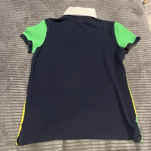 Lauren Ralph Lauren Polo Shirt Womens Small Colorblock Navy Green Yellow Active thumbnail 11