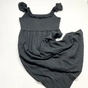 American Eagle‎ Smocked Ruffle Maxi Dress Womens XL Black Boho Lace Polyester thumbnail 8