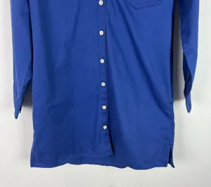 NWT Madewell Mini Shirtdress in Regenerative Chino Long Sleeve Blue Size Small S thumbnail 4