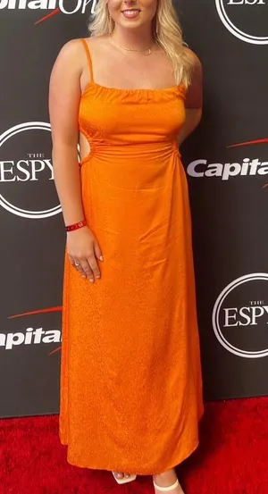 & Other Stories Orange Midi Dress thumbnail 3