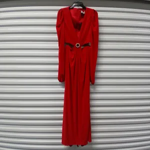 $398 Mac Duggal Ieena Formal Evening Gown Womens 10 Red Maxi Dress Wedding Party thumbnail 4