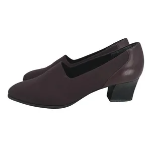 Vintage Naturalizer Jeannie Pumps Women 7.5 M Burgundy Fabric 2" Block Heel thumbnail 9