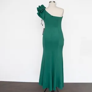 Betsy & Adam. Daisy long scuba one shoulder gown. thumbnail 3