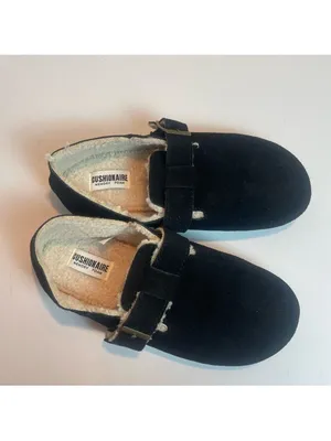 CUSHIONAIRE Women's Nest Genuine Suede Slip-On Shoe Faux Shearling & Buckle 7.5 thumbnail 6