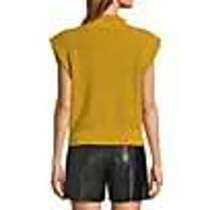 Antonio Melani‎ Rory Wool Blend Mock Neck Sweater Vest Mustard Yellow Small NEW thumbnail 2