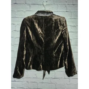 In Linea brown velvet blazer jacket shimmery holiday career office 40. thumbnail 3