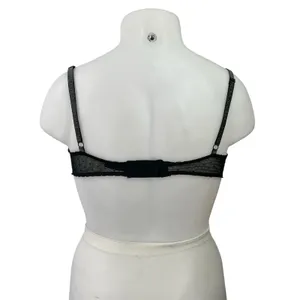 Victoria's Secret Very Sexy Black Nude Mesh Embroidered Scalloped Push-up Bra XL thumbnail 3