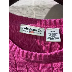 Polo Jeans Co‎ Ralph Lauren Sweater Womens M Medium Pink Cable Knit thumbnail 3