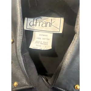 Vintage 80's d. Frank Black Studded Western Dress Leather Trim rodeo Size 8 thumbnail 4