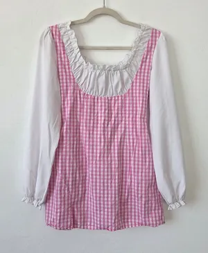 Dolls Kill Baby Pique Your Interest Mini Dress Pink Gingham Lolita Coquette S thumbnail 1