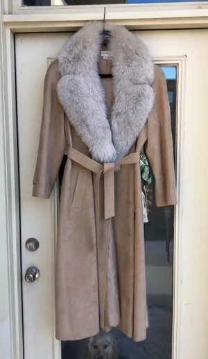 Ultrasuede Fox Fur And Suede Coat thumbnail 1