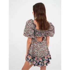 FOR LOVE AND LEMONS NWT HUDSON Floral Puff Sleeve Dress thumbnail 2