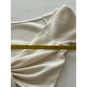 Byou Apparel Cream Tie Front Cropped Ribbed Sweater & BP Black Lettuce‎ Hem Crop thumbnail 4